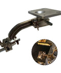 Electronic Drum Module Mounting Plate With Universal Clamp for Drum Sets and Cymbal Stands, metal build, close-up view