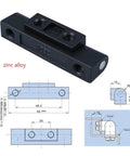 Two Pack Switch Control Box Door Distribution Cabinet Base Case Hinges Detachable Network Instrument Equipment Fitting Hardware, black zinc alloy hinge with technical drawing