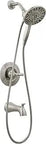 Arvo 14 Series Brushed Nickel Bathtub And Shower Faucet Set With In2ition 2 In 1 Dual Shower Head Handheld Spray Valve Trim Kit SpotShield