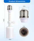 Ceramic Heat Resistant E26 E27 Light Socket Extender With 4.5 Inch Extension Tough Build dimensions showing size and connections.
