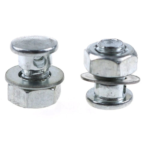 Close-up of 4 Pack Cable Anchor Bolts For Bicycle Brake Cables Cantilever Regulator Clamps With Nuts And Washers Durable Iron Alloy