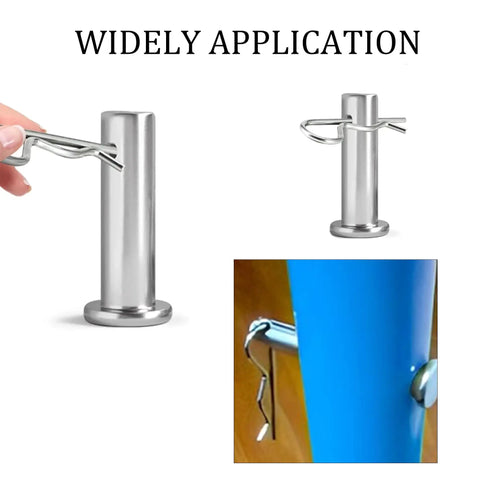 Ten Pack Single Hole Clevis Pins M6 X 30 Flat Head Zinc Plated Steel For Mechanical Linkage Fixed Parts Ship Rigging And Hinge Applications Durable Hardware For Quick Secure Fits. M6x30 pin shown in rigging and hinge use