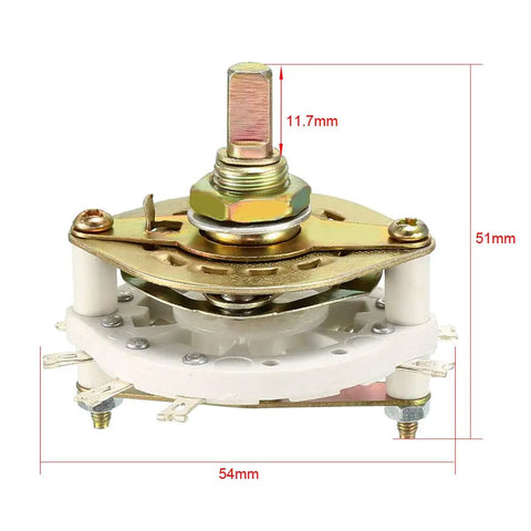 Band Selector Rotary Switch 2 Pole 3 Position With Knob And Mounting Nut 8 Pin 1 Deck Panel Mount For Electronics DIY Projects