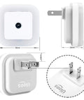 Dimensions and side view of LED Night Light With Smart Sensor Dusk To Dawn Plug In 0.5W Daylight White 6 Pack