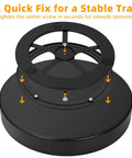 Heavy Duty 12 Inch Metal Lazy Susan Organizer With 360 Degree Spin Anti Rust Turntable base shown with tightening screws