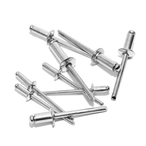 Aluminum Dome Head Blind Rivets Set Assorted Sizes M3.2 M4 M4.8 Pop Rivets Kit For DIY Projects And Heavy Duty Fixes Quick Tool Application Delivers No Fuss Vibration Resistant Holds, assorted rivets on white