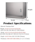 Stainless Steel Outdoor Electrical Junction Box Weatherproof Enclosure With Heavy Duty Corrosion Resistant Construction For Harsh Weather Protects Outdoor Wiring And Connectors Size 24 By 32 By 6 Inches 2mm Thick Wall, stainless steel enclosure with size diagram