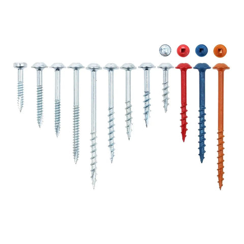 Pocket Hole Screws Set 50 Piece 100 Piece 25 To 63mm Self Tapping Coarse And Fine Thread Square Drive For Pocket Hole Jig System Alloy Steel