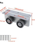 Beefy Heavy Duty Sliding Door Rollers 4 Wheel Trolley for Barn or Shed Replacement, 50mm Strut Channel, 35mm Wheels, Galvanized