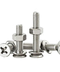 M6 Countersunk Cross Head Screws And Nuts Kit In Stainless Steel SS304 50 Sets Heavy Duty All Weather Hardware Fasteners For Indoor Outdoor Use Durable Threads And Smooth Finish Easy Quick Tightening Premium Quality, SS304 M6 screws and nuts