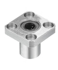 LMK6UU Linear Ball Bearings Deliver Rock Solid Precision With A 6Mm Bore And 12Mm Od Spec Featuring Square Flange Chromium Steel, view of bearing unit.