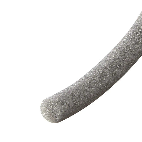 Close-up of gray poly foam Caulk Saver Bulk Contractor Pack three eighths inch diameter 350 feet, moisture repellent.