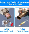 Sleeve Puller For One Half Inch Compression Fittings, Quick Nut And Ferrule Removal Tool For Corroded Or Frozen Supply Stops, Makes Removing Old Rings Easy, Time Saving Plumbing Repair Gear For DIY And Pros on copper pipe