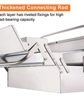 Hella Durable Stainless Steel Portable Toolbox With Foldable Clamshell Design, showcasing thickened connecting rod for stability.