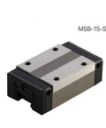 High Precision PMI Linear Guideway Carriage For CO2 Laser Cutting Machine MSB15S, metal construction, showing side view with mounting holes.