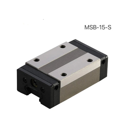 High Precision PMI Linear Guideway Carriage For CO2 Laser Cutting Machine MSB15S, metal construction, showing side view with mounting holes.