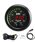 52mm Digital Water Temperature Gauge With Alarm for Cars, Trucks and Boats, 1/8 NPT Sensor, 12V/24V DC Power, Red Display With Green Ambient Light, 100-300F (38-150C), Plug and Play Ultra Accurate Auto Gauge, with sensor and wiring