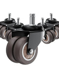 2 Inch Heavy Duty Office Chair Wheels Set Of 5 Gray Rubber Casters For Hardwood Floors And Carpet Smooth Quiet Rollers