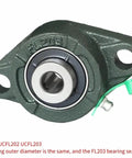 UCFL201 UCFL202 UCFL203 Heavy Duty Flange Ball Bearing Unit With Cast Iron Housing For Agricultural Machinery Professional Industrial Equipment Self Aligning Design For Smooth Operation Rock Solid Steel Parts Built Tough Long Run Rugged Conditions.