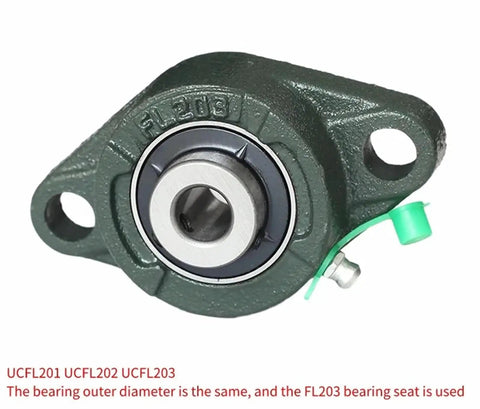 Heavy Duty Flange Ball Bearing Unit With Cast Iron Housing For Farm Machinery Features Self Aligning Inner Assembly Ensures Smooth Rotation And Secure Shaft Locking Tough Workhorse Ready For Serious Job Sites With Zero Fail In Any Field Work, FL203