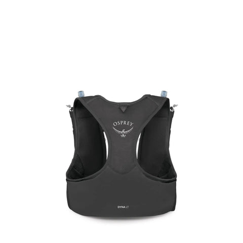 Back view of Dyna LT Womens Running Hydration Vest With Hydraulics Soft Flasks, Ultra Lightweight Water Pack, Black Medium