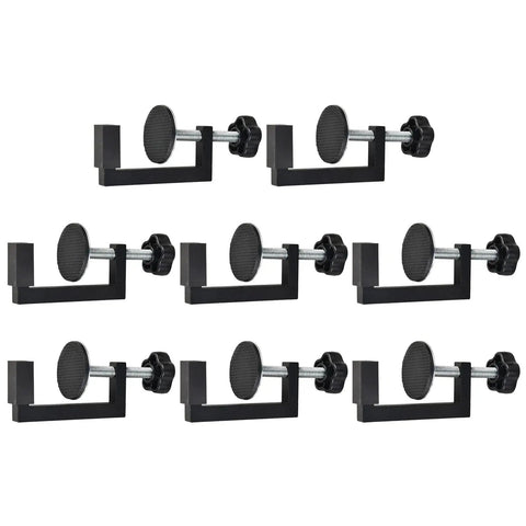 Heavy Duty Adjustable C Clamps Pack Of 8 Aluminum Alloy With Nonslip Rubber Pads For Woodworking Welding view of clamps with rubber pads.