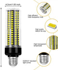 Six Pack 350W Equivalent LED Corn Light Hella Bright 6000K Daylight Bulb 4041 Lumen E26 E27 Base size diagram
