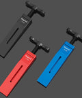 Hydraulic Disc Brake Caliper Piston Press Tool With Flat Push Design in black, red, and blue CNC aluminum 7075.