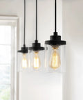 Slick Adjustable Black Track Lighting Pendants Offer No Sweat Setup And Kick Up Any Room While Fitting H Style Three Wire Tracks And Supporting Standard E26 Vintage Bulbs Pack Of 3 clear glass shades with vintage bulbs