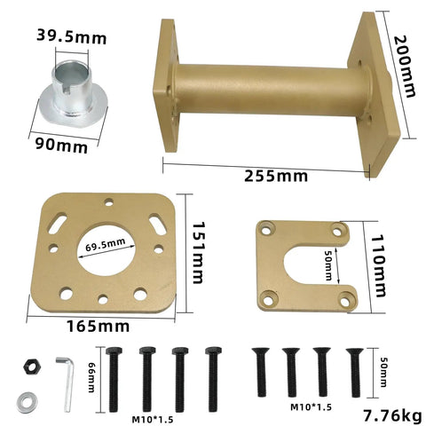Rear Axle Bearing Puller And Install Tool Kit With 40mm Bearing Driver And Adapter Plate For Toyota 4Runner Hilux Tacoma T100 Tundra ABS Tone Ring Remover Not For Prado Land Cruiser FJ Cruiser components displayed, including driver, adapter, and bolts with measurements.