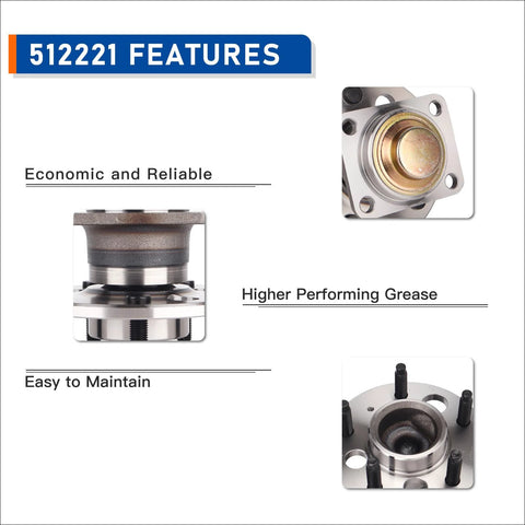 Rear Wheel Hub Bearing Assembly Direct Fit For Buick Allure Lacrosse Century Regal Impala Monte Carlo Aztek Grand Prix Pontiac Models Non ABS Premium Quality Durable Bearings For Smooth Ride And Easy Install features detailed view with grease