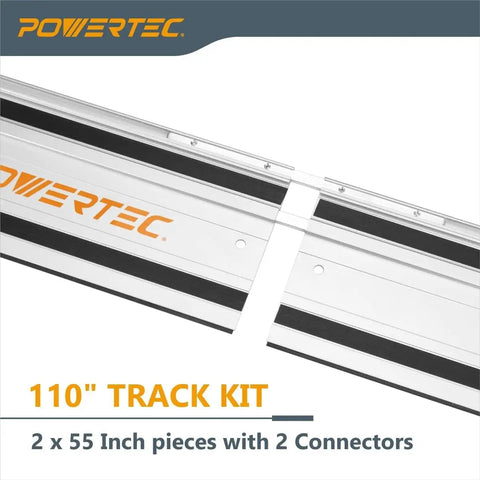 Badass 110 Inch Track Saw Guide Rail Extension Kit With Two 55 Inch Aluminum Extrusion Rails Dual Quick Release Mounting Clamps And Seamless Track Connectors Tailored For Makita Or Festool Shop Rats featuring aluminum extrusions and connectors.