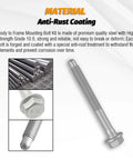 Cab Body Mount Cushion Bolt Kit 6 Pack 4.75 Inch Grade 10.9 Steel With Screws And Washers For Cadillac Cab Mounts Replacement Rugged Auto Grade Hardware, silver anti-rust steel bolt with washer