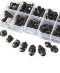 200 Piece M4 Hex Socket Head Cap Screws Kit With 10.9 Alloy Steel Black Bolts Nuts Washers Assortment For DIY Projects Automotive Bike Repairs Ideal For Quick Fix Auto Repair Home Improvement And Gearhead Projects in organizer case