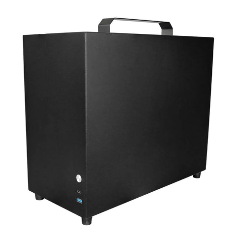 V500 Mini Portable ITX Case With Handle, Full Side Transparent Acrylic DIY Desktop Mini Tower For MATX Builds, Supports Up To 320mm GPU