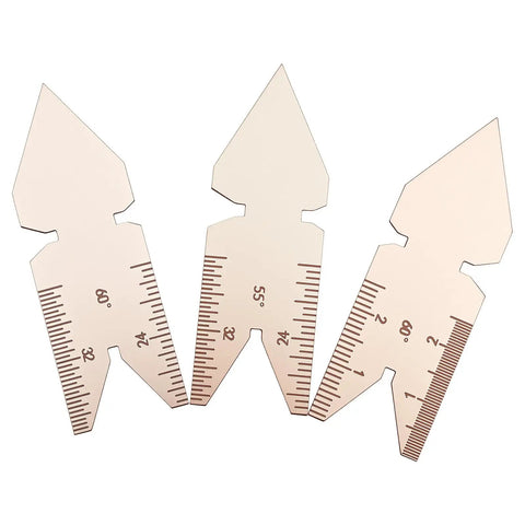 Three Piece Stainless Center Gauge Set With 55 Degree And 60 Degree Fishtail Gauges For Whitworth SAE And Metric Threads