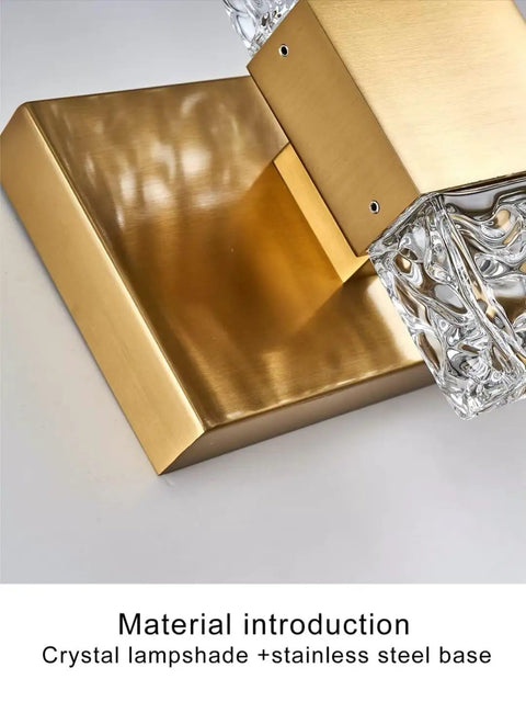 Modern LED Vanity Lights For Bathroom Over Mirror In Brushed Gold With Crystal Accent Fixtures Two Lights Sleek Wall Sconces 20W 3000K 15 Inch Dimmable Energy Efficient Easy Install