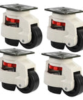 Heavy Duty Adjustable Leveling Casters For Workbenches And Furniture With Smooth Swivel Plate Wheels.
