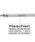 Compact Stainless Steel Slim Air Pneumatic Cylinder CDJ2B 10 To 100 With M5 Port, 10mm Bore, 100mm Stroke, side view
