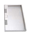 Heavy Duty Recessed Floor Electrical Outlet Kit Offering Slick Concealed Flush Mount Installation And Smooth Lever Action For Zero Sweat Power Access Anytime You Need It, stainless steel receptacle tray.