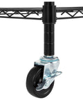 Two Inch Heavy Duty Caster Set Of Four With Rubber Stem Wheels For Wire Shelving Includes Two Brakes And Two Non Brake Casters Easy Installation