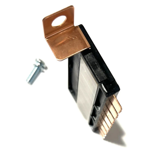Zero Drama Eight Circuit Multi Block Fuse Holder With Screw For Acura MDX Battery Side Electrical Box showing fuse holder and screw.