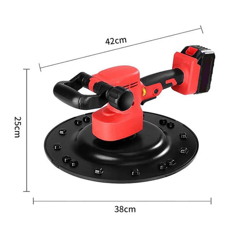 Job Site Ready Electric Drywall Sander With Six Adjustable Speeds, 38cm pad for easy wall and ceiling smoothing.