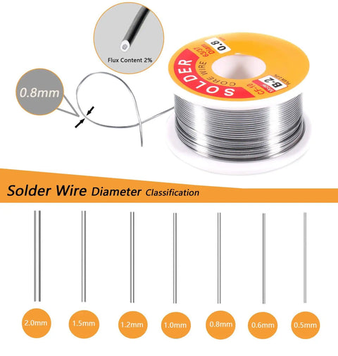 63 To 37 Tin Lead Rosin Core Solder Wire For Electrical Soldering Flux Content Two Percent Diameter Zero Point Eight