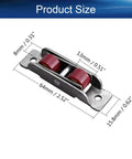 Heavy Duty Double Wheel Pulley With Slick Nylon Glide For Sliding Doors And Windows Hella Rugged Rolling Cabinet Track Wheels stainless steel roller with nylon wheels, dimensions shown.