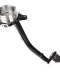 Bolt On Front Wheel Hub Bearing And Steering Knuckle Assembly For Toyota 4Runner 1996 To 2002 Sequoia 2001 To 2003 Tacoma 1995 To 2004 Tundra 2000 To 2003 Twin Pack Plug And Play Design For Quick Install And Durable Performance, side view of a metal assembly