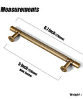 Vintage Retro Antique Brass Zinc Alloy Cabinet Handles 6 Pack With 5 Inch Center To Center Mounting Holes Includes Screws