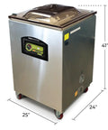 Heavy Hitter Chamber Vacuum Sealer With Rock Solid 1.5 Hp Rotary Oil Pump Built Tough For Commercial Chefs, 41" tall, stainless steel.