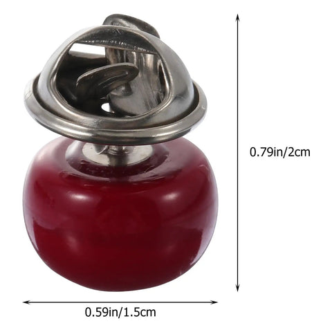 20 Piece Set Of Hidden Clothes Buttons With Resin Cherry Safety Brooch Closures For Shirts Pants And Hats Fashion collar pin detail.