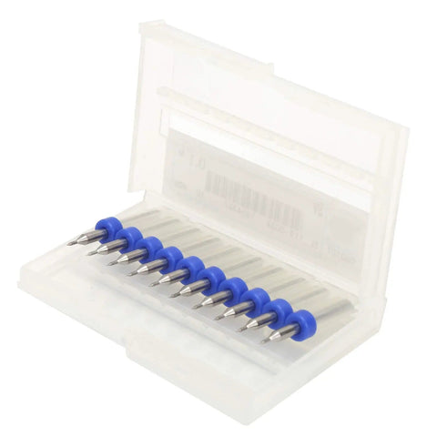 Open case of Ten Pack 0.1mm Tungsten Carbide Nozzle Cleaning Needles For 3D Printer Nozzle Clogs CNC PCB And SMT Circuit Board Repair Tool Kit